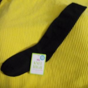 New justice black soft knee high socks